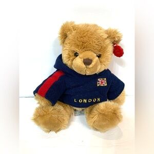 Keel Toys London Teddy Bear Plush Stuffed Hoodie 12”